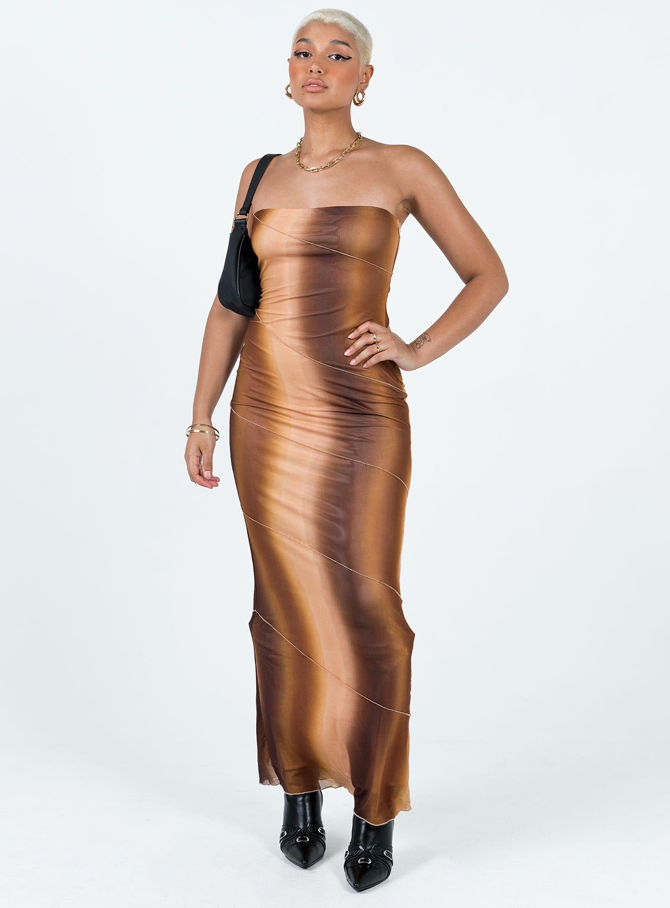 Luela Maxi Dress Brown - Image 3