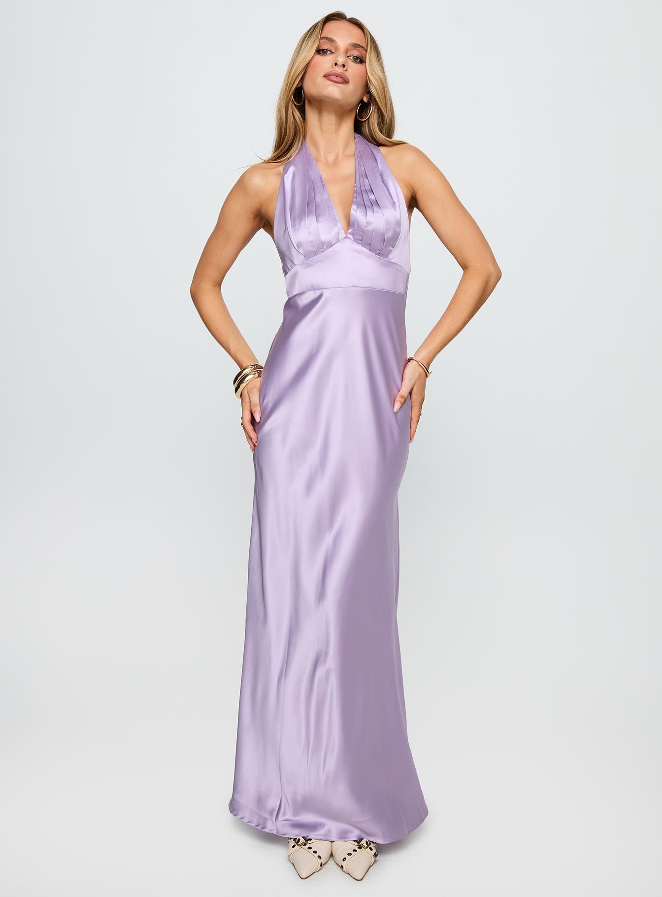 Big Screen Halter Maxi Dress Lilac - Image 2