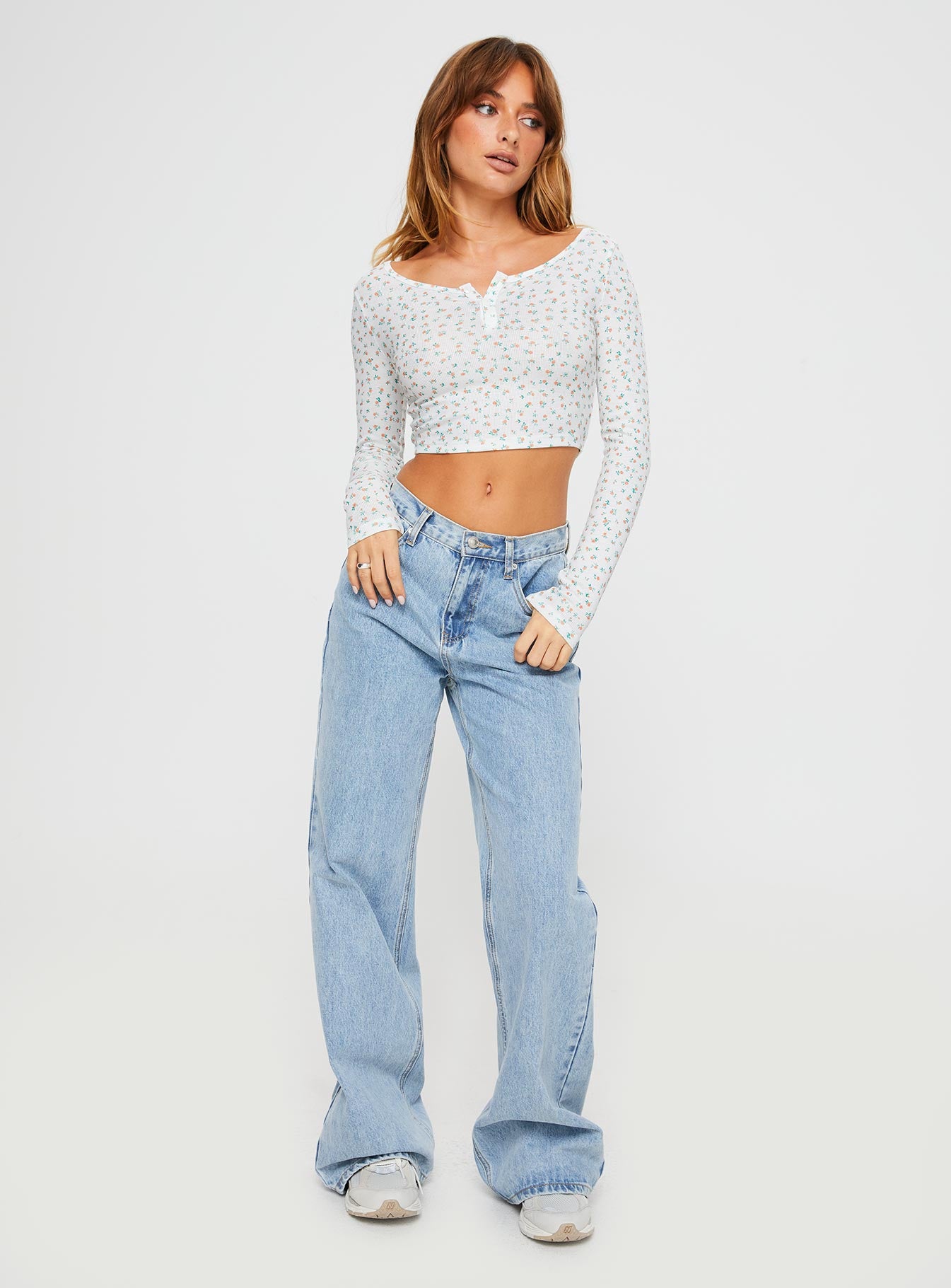 Dermott Long Sleeve Top White - Image 3