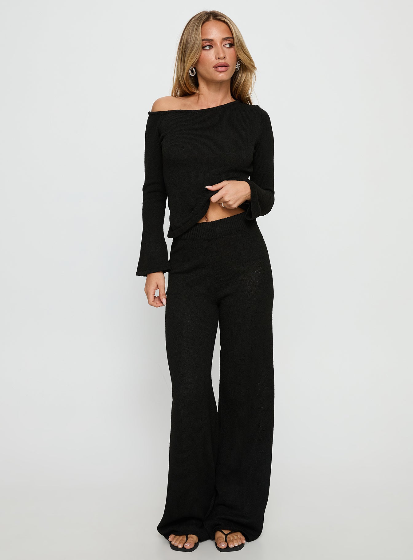 Jaede Knit Pants Black - Image 2