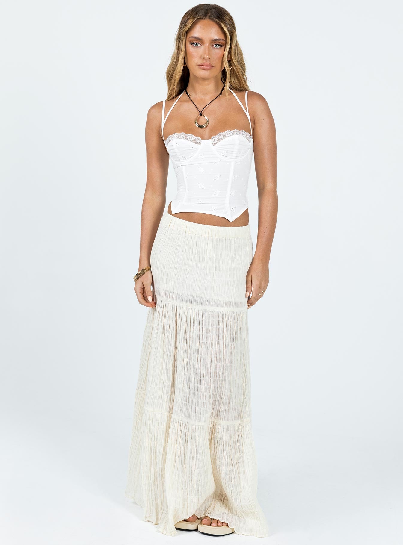 Luvan Lace Corset Top White - Image 3