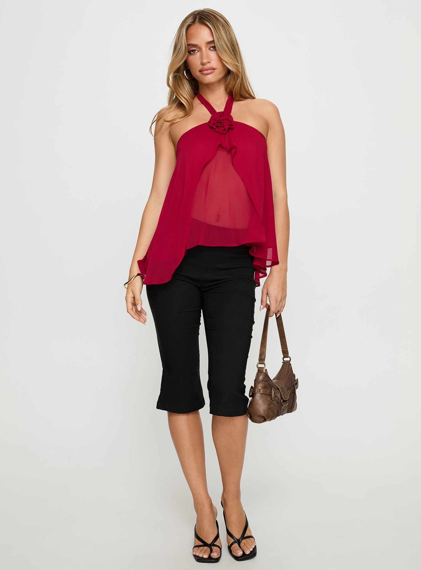 Zoanne Chiffon Layered Top Guava - Image 3