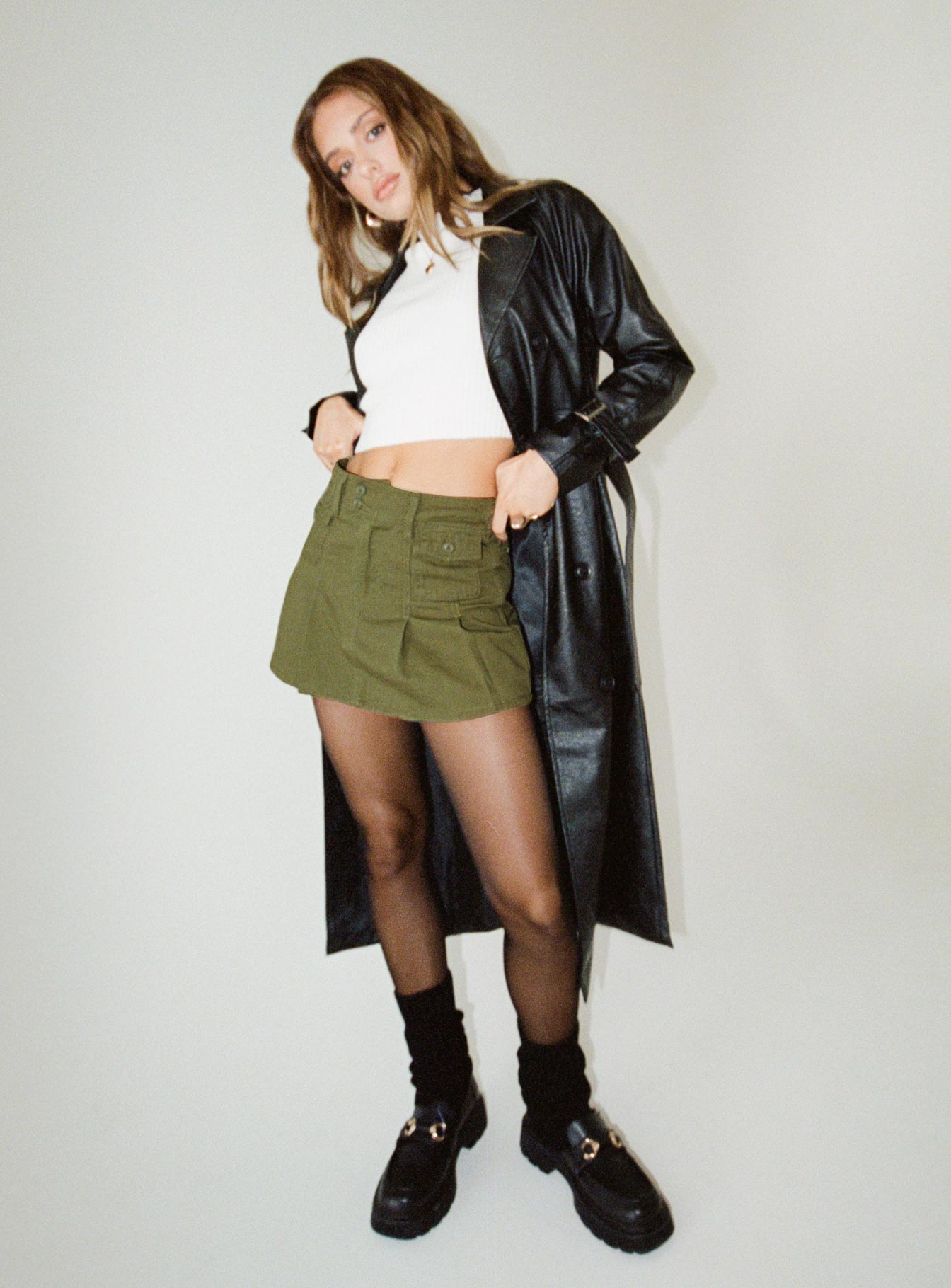 Montanna Faux Leather Coat Black - Image 17