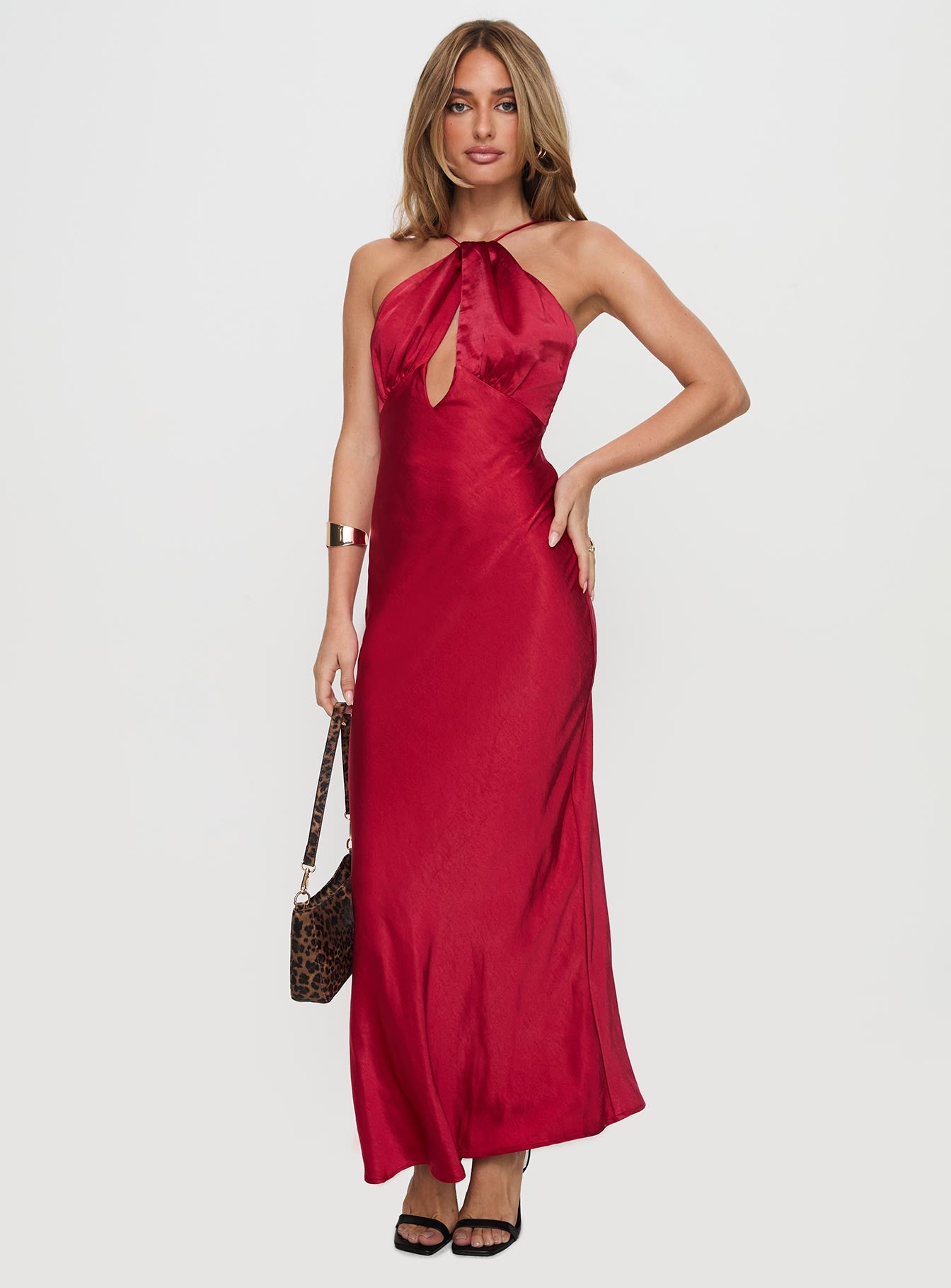 Saja Cut Out Maxi Dress Red - Image 2
