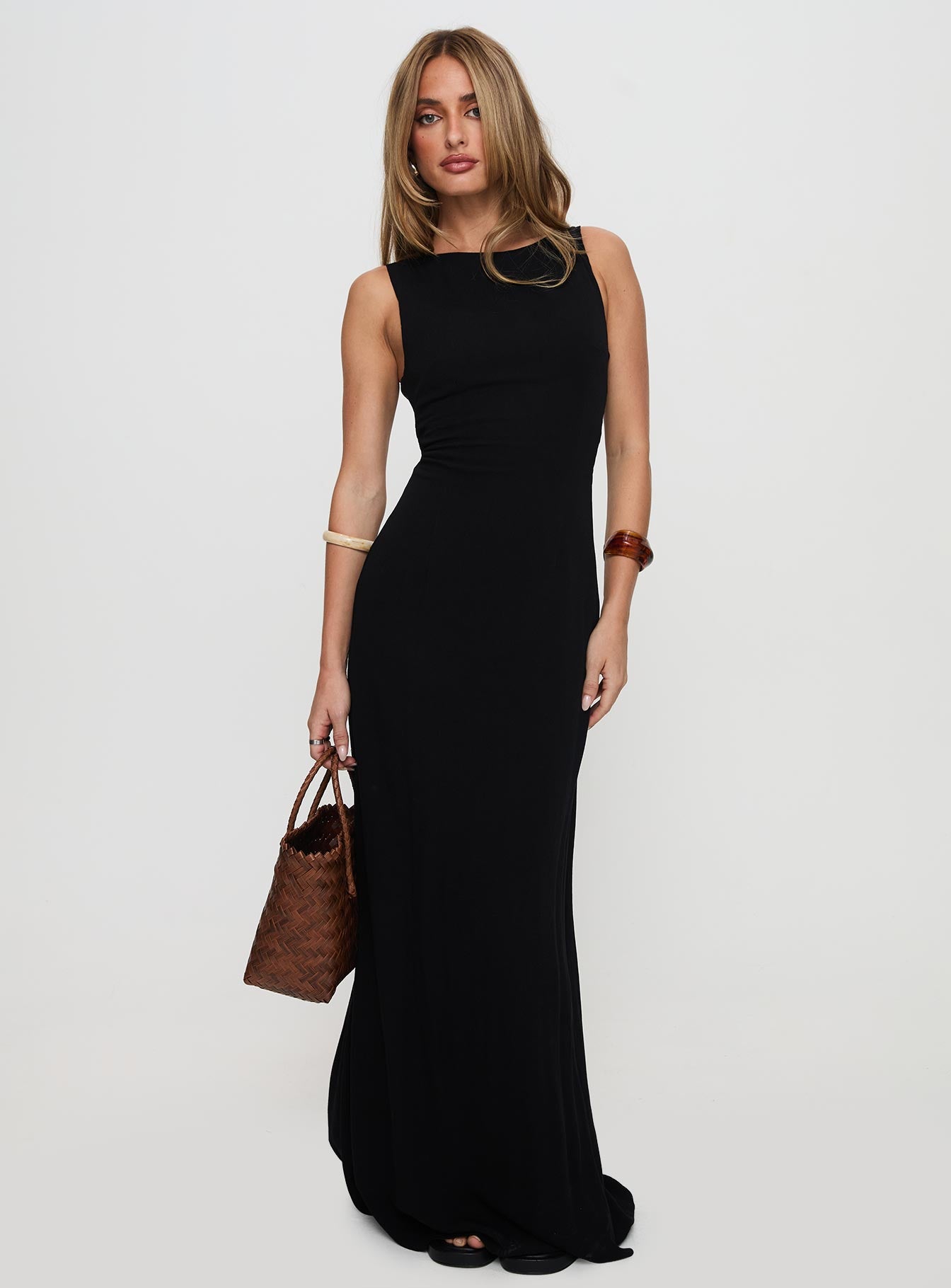 Ace Of Hearts Backless Maxi Dress Black - Image 3
