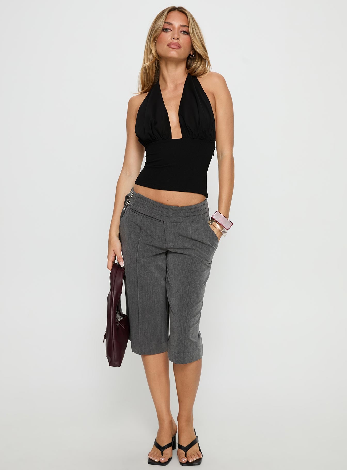 Korienna Halter Chiffon Top Black - Image 3