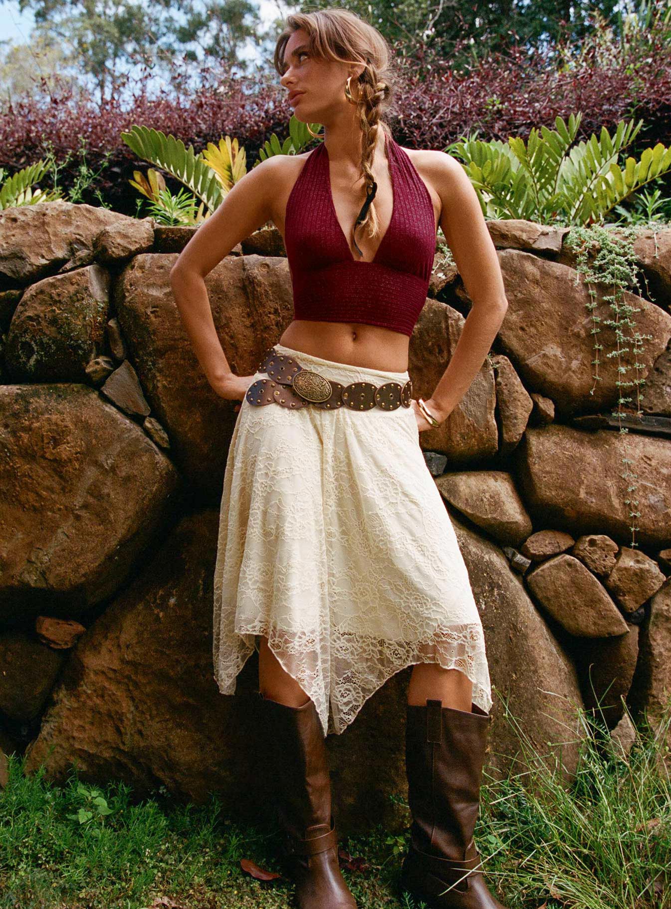 Enslee Midi Skirt Cream - Image 13