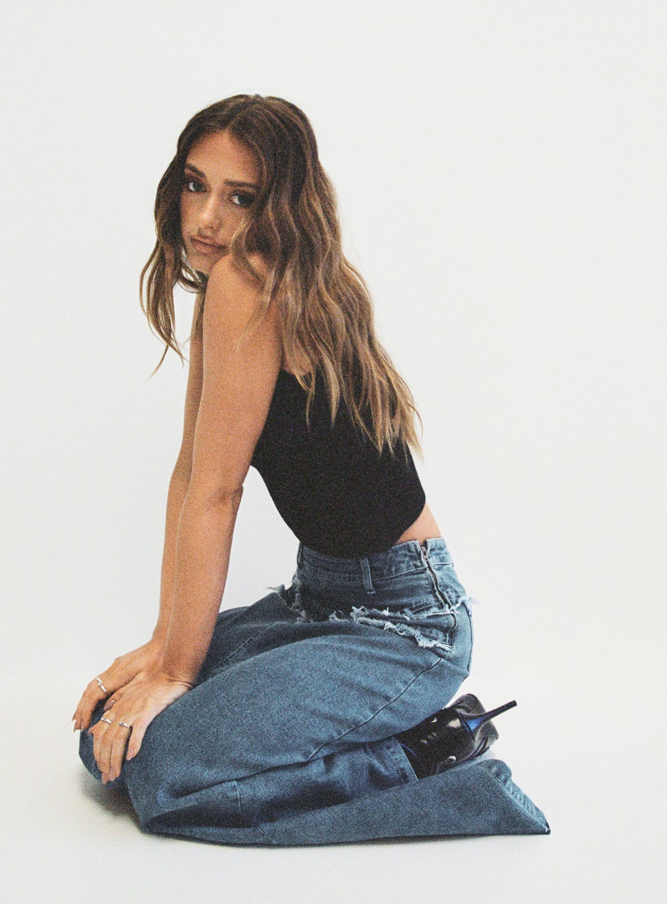 Lune Denim Maxi Skirt Blue - Image 12