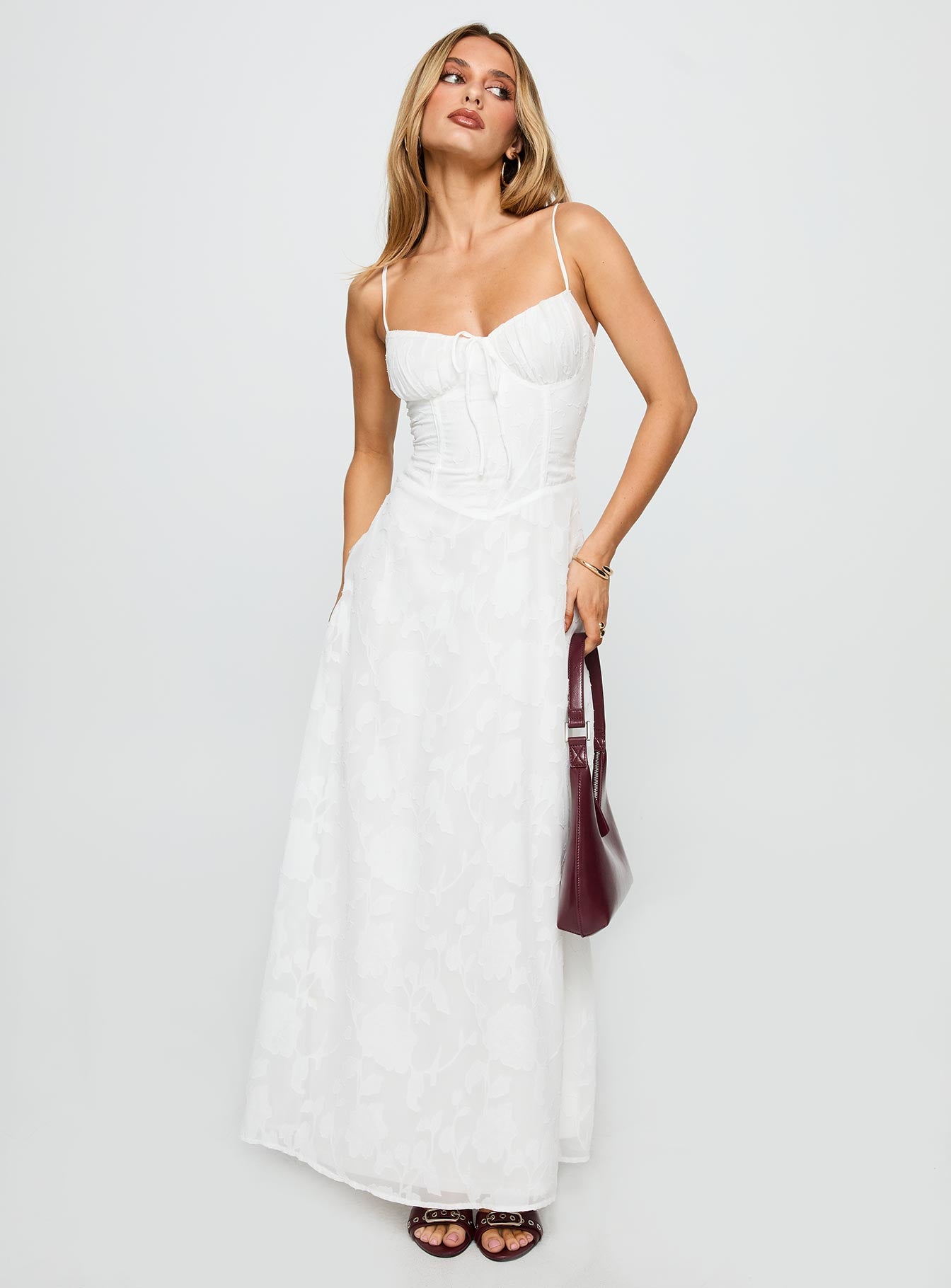 Kosetta Burnout Maxi Dress White - Image 3