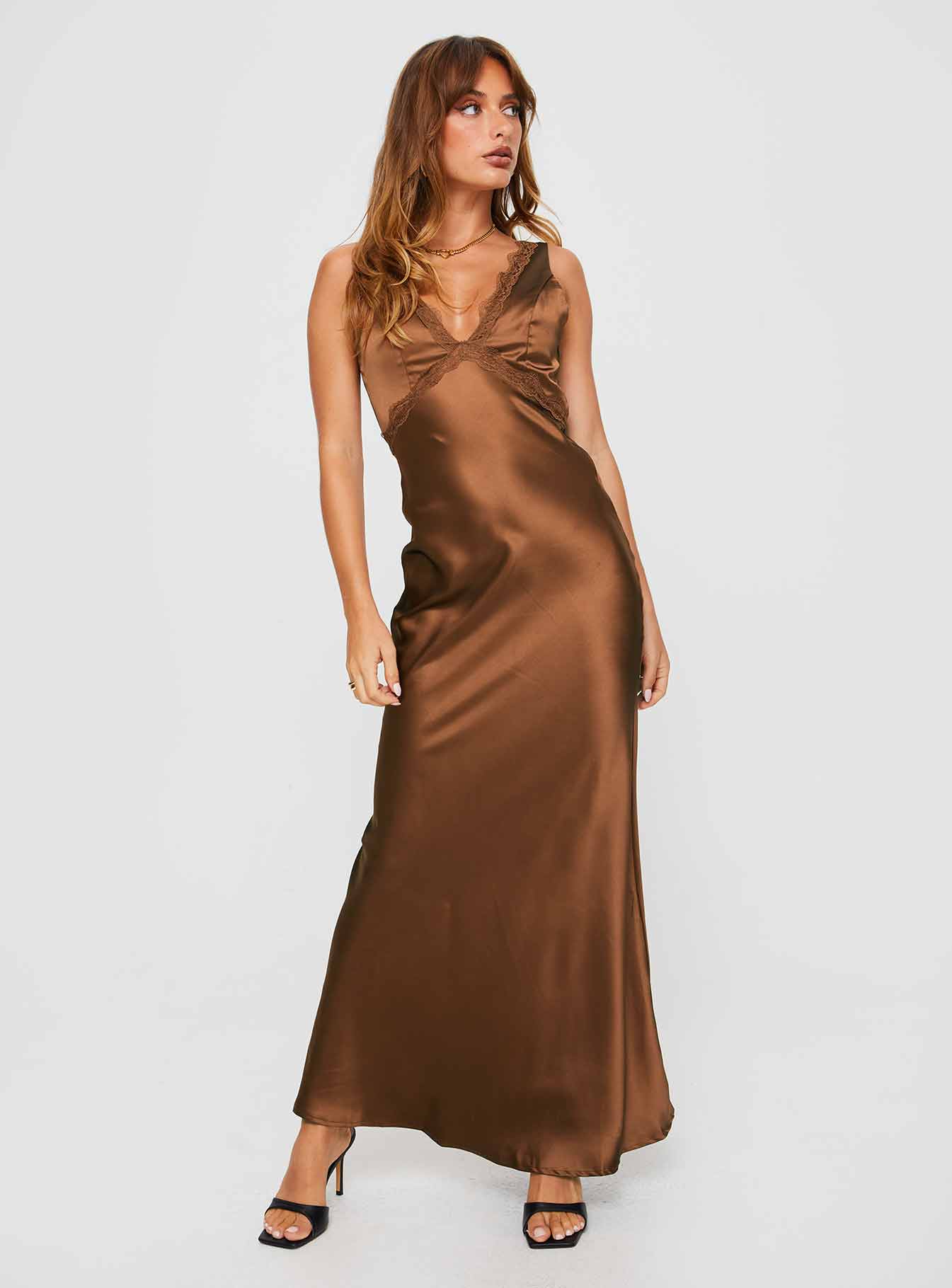 Galloway Maxi Dress Brown - Image 3