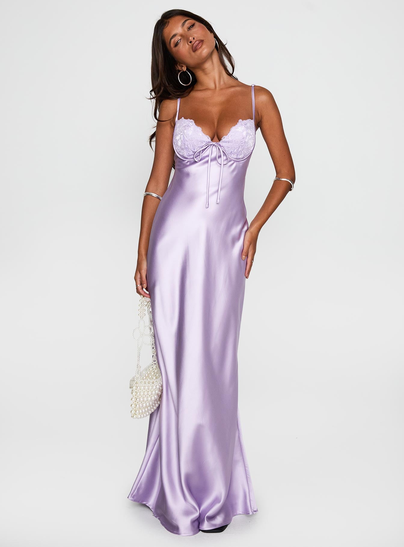 Fadyen Bias Cut Maxi Dress Lilac - Image 3