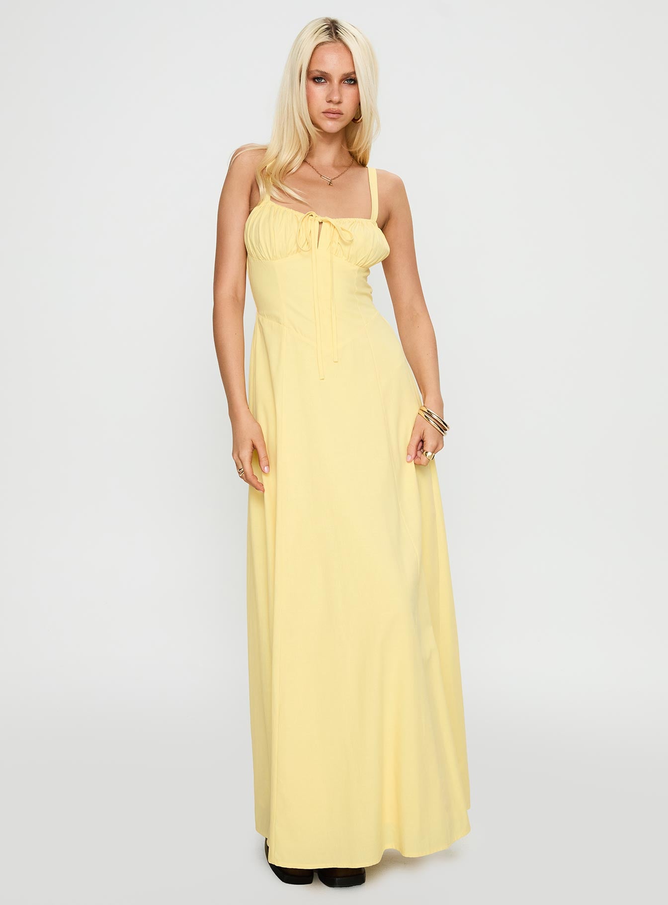 Leticia Maxi Dress Lemon - Image 3