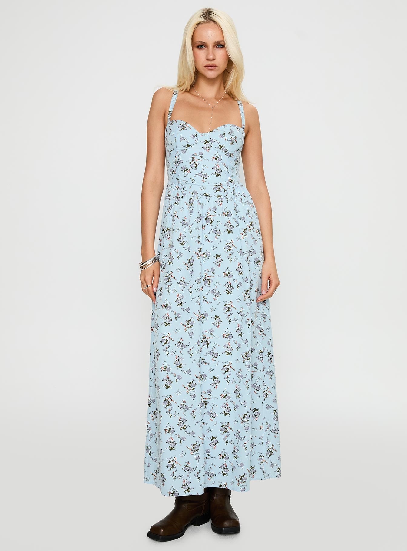 Izebella Maxi Dress Blue Floral - Image 2