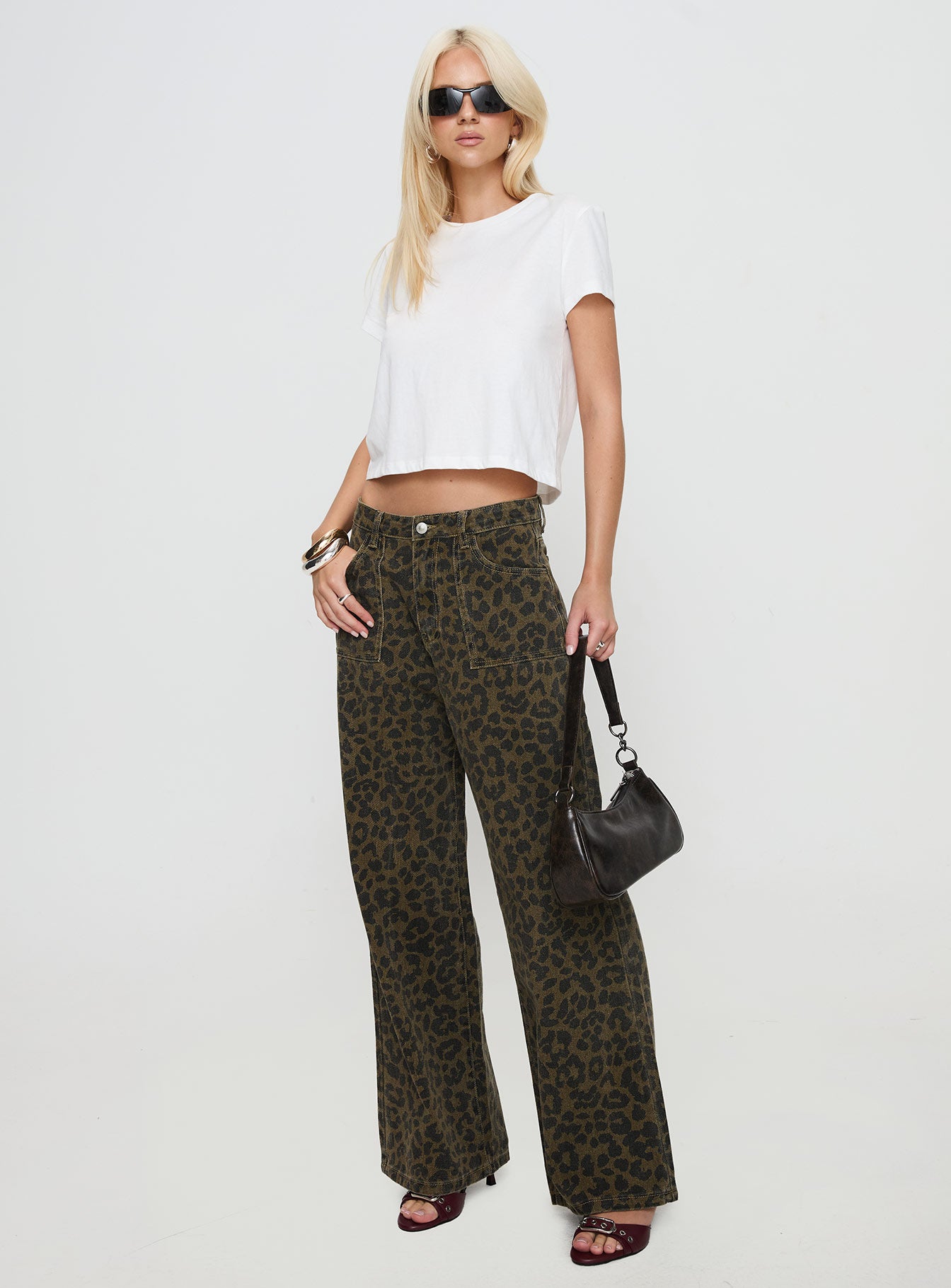 Briony Low Rise Wide Leg Jean Leopard - Image 3