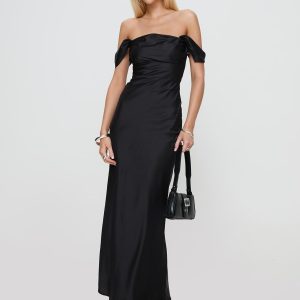 Azura Off The Shoulder Maxi Dress Black