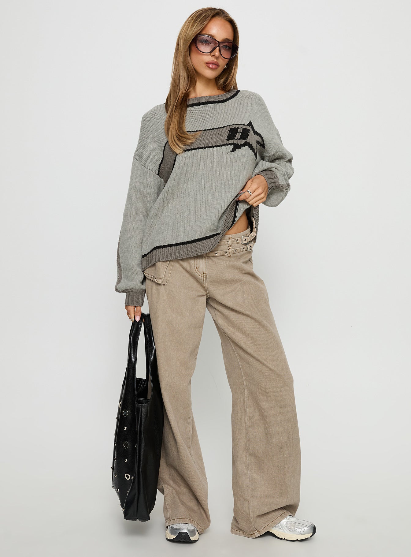 Star Track Graphic Jumper Grey - Image 3