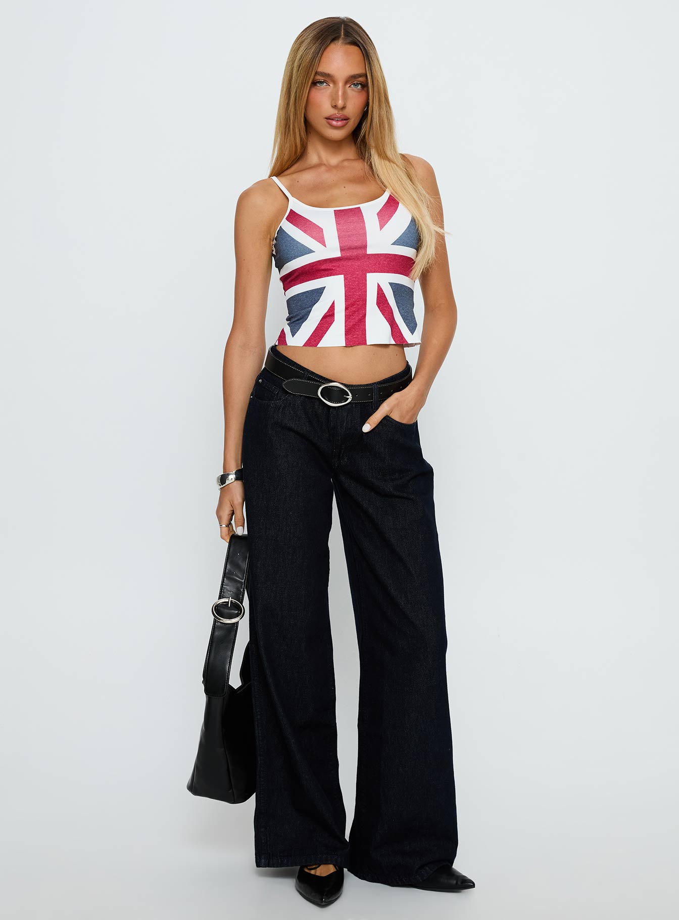 Ramos Low Rise Wide Leg Jeans Raw Indigo Blue - Image 2