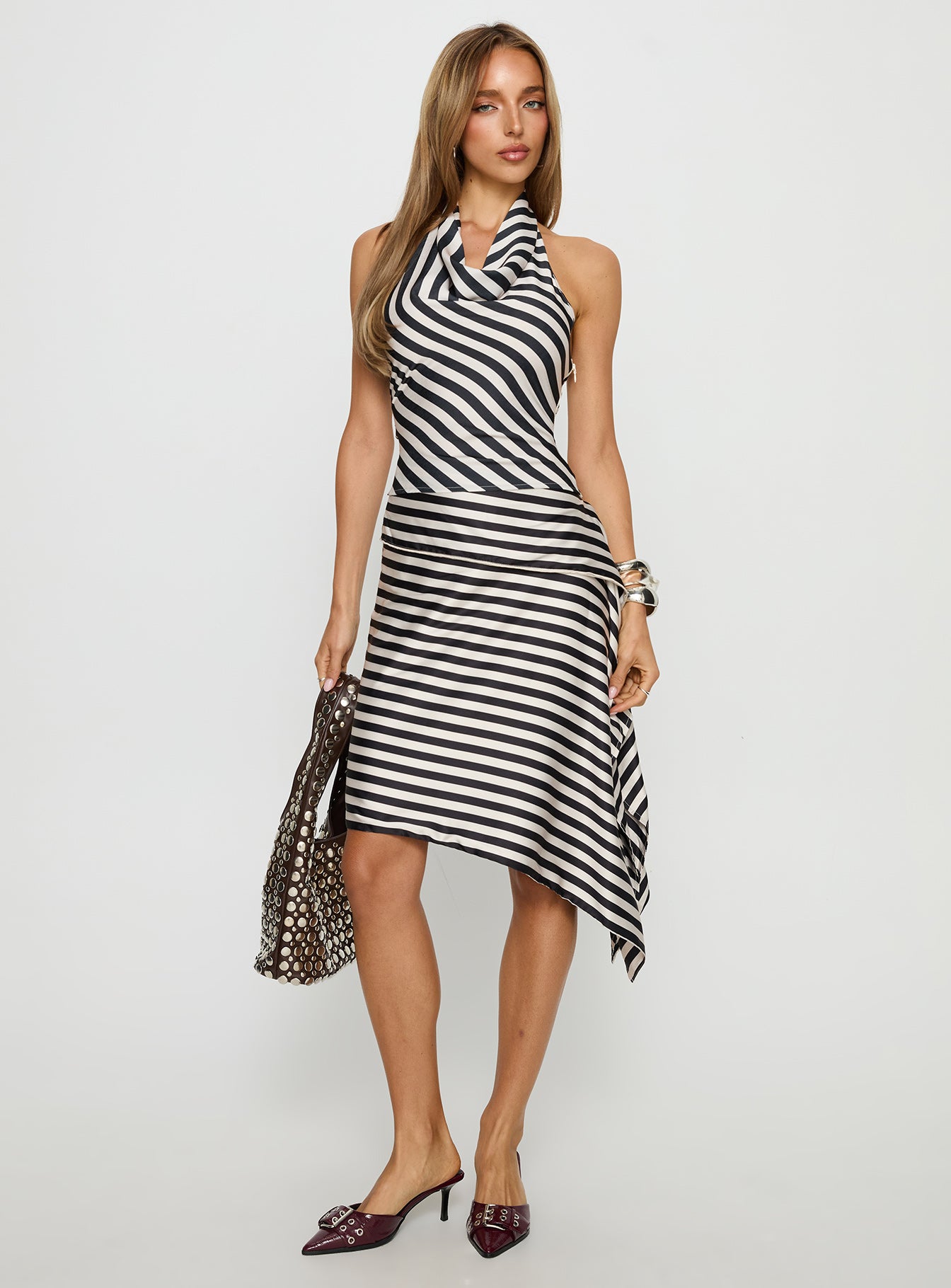 Allure Midi Skirt Noir Stripe - Image 3