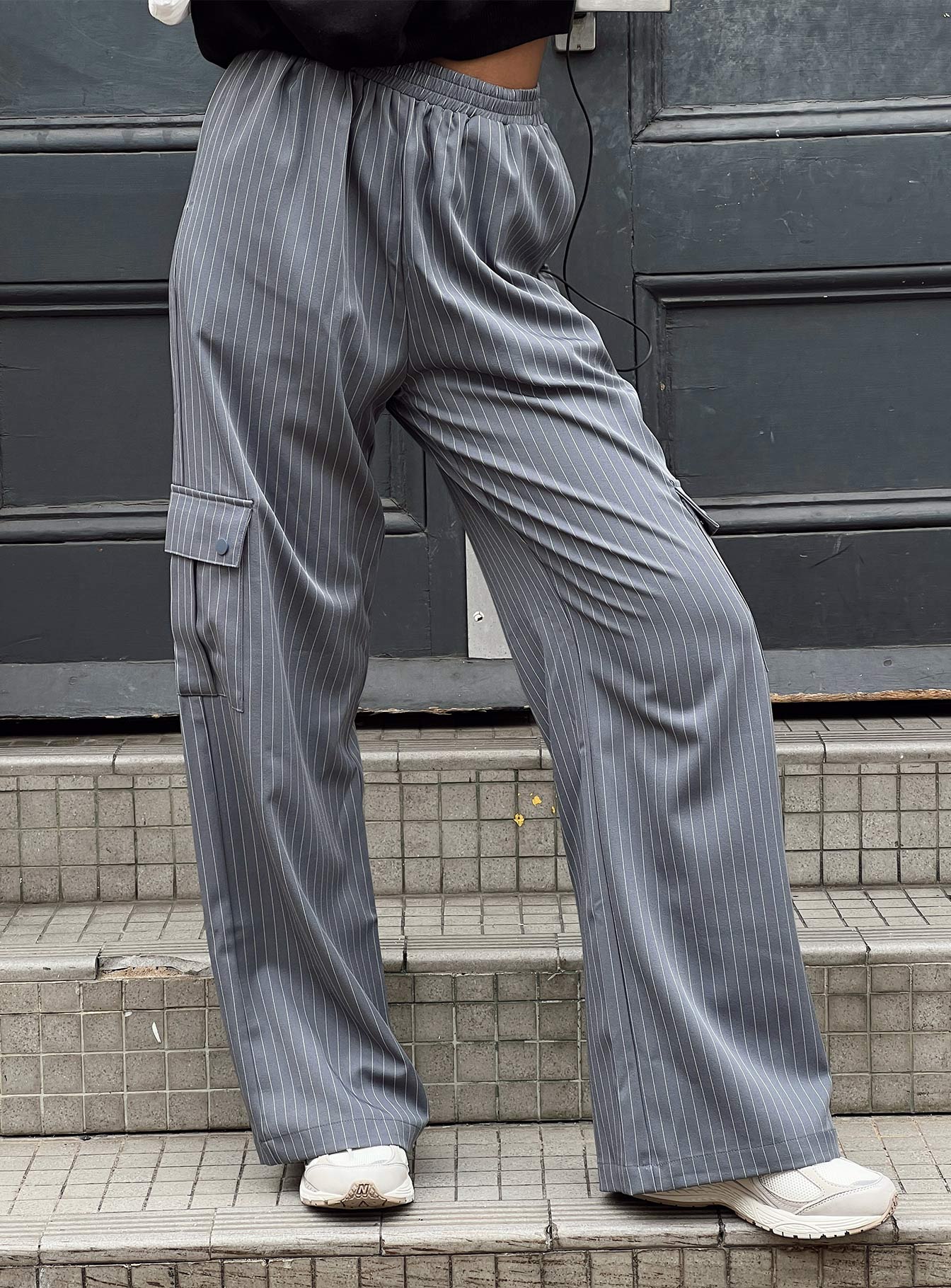 Lista Elastic Pocket Pants Grey Pinstripe - Image 7