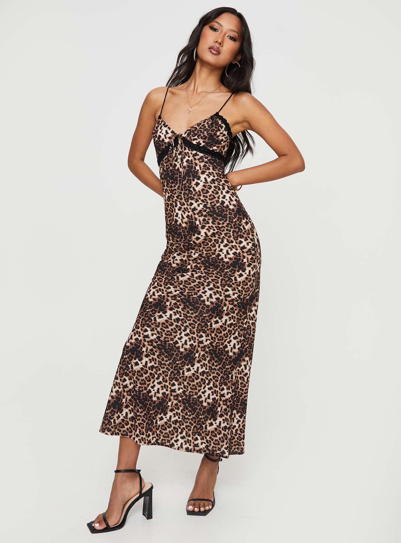 Emily Bias Cut Maxi Dress Leopard - Image 3
