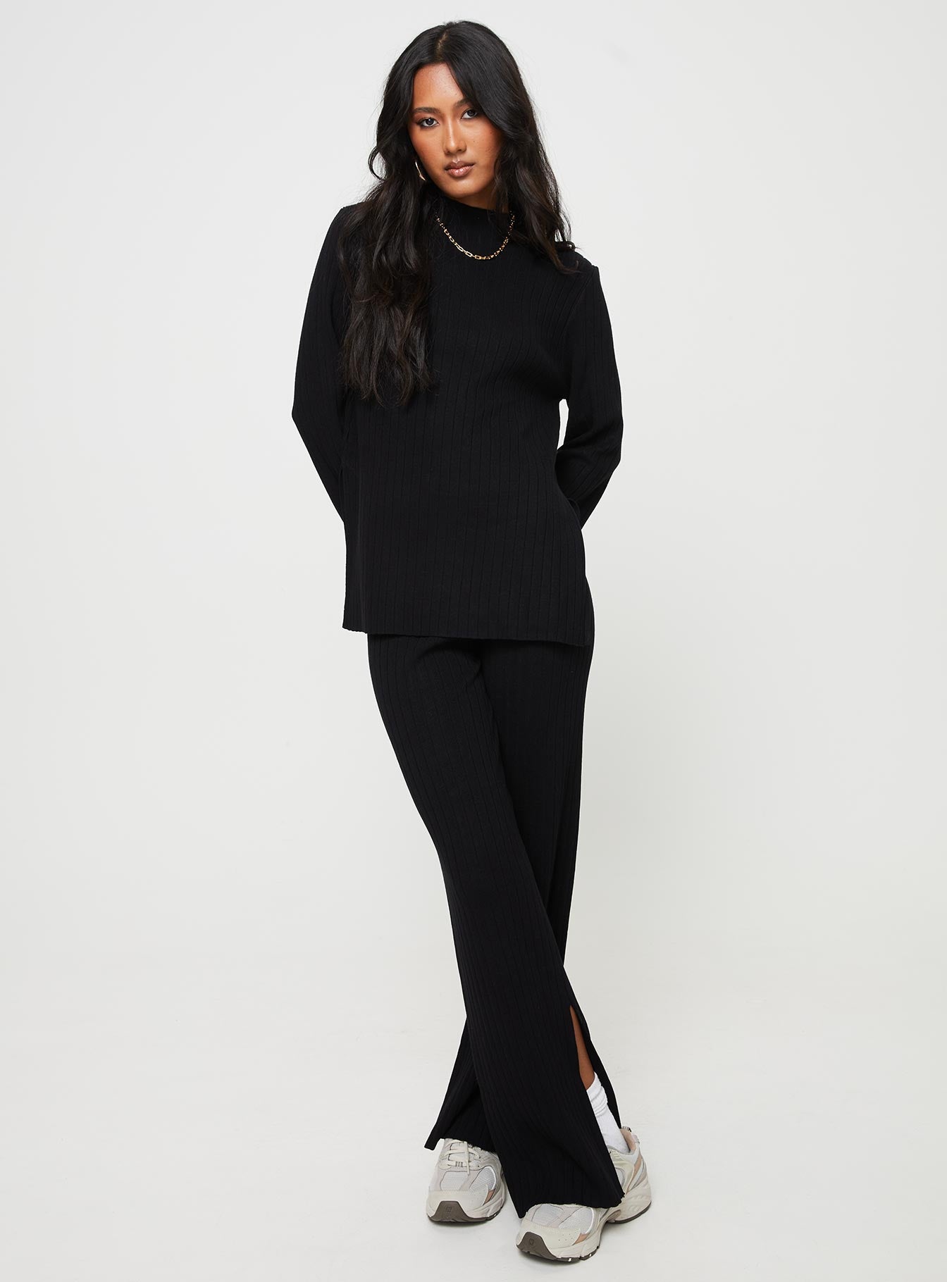Allen Ribbed Sweater Black - Image 4
