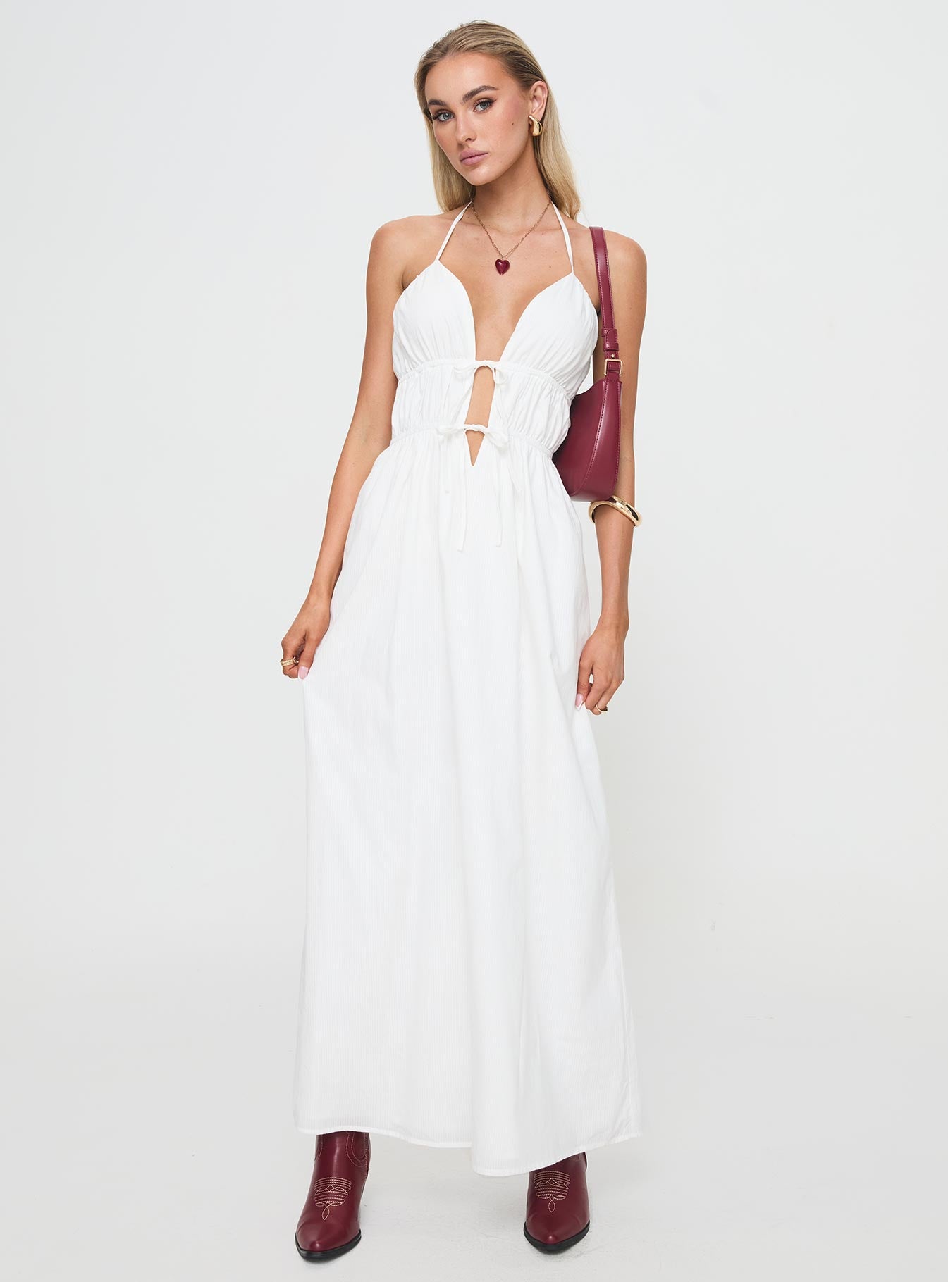 Dalston Maxi Dress White - Image 3