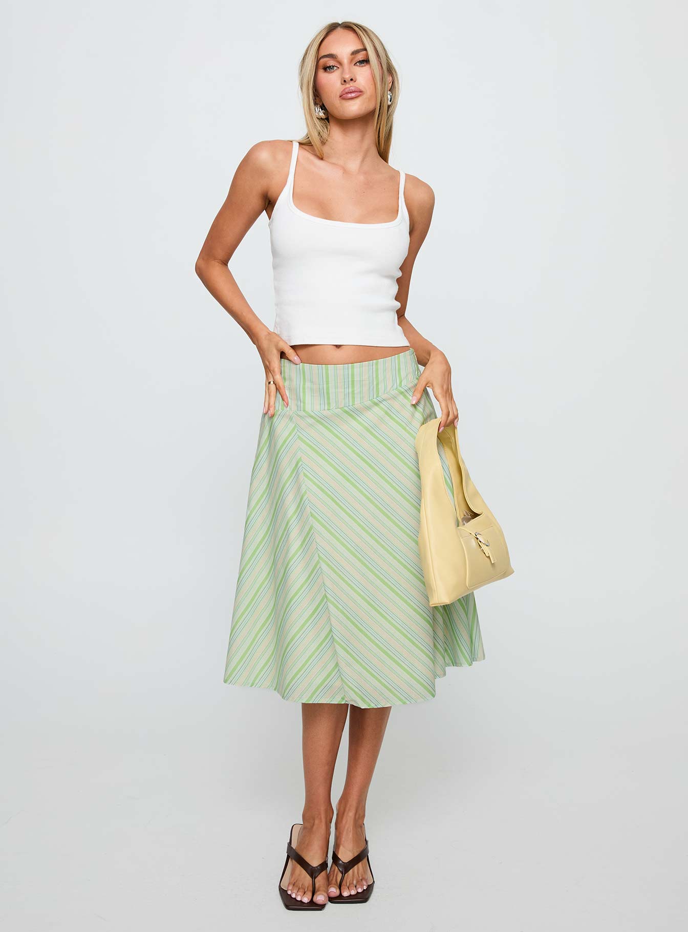 Vettie Midi Skirt Green Multi - Image 3