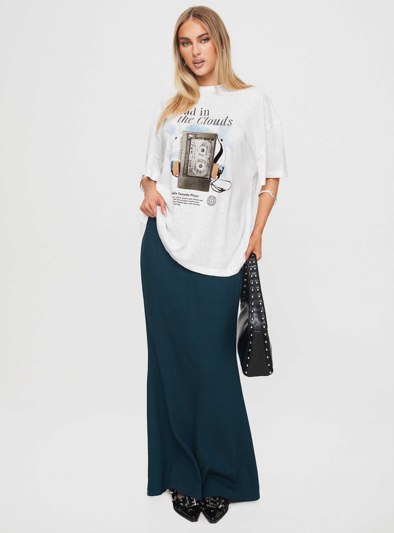 Cloud Cassette Oversized Tee White - Image 3