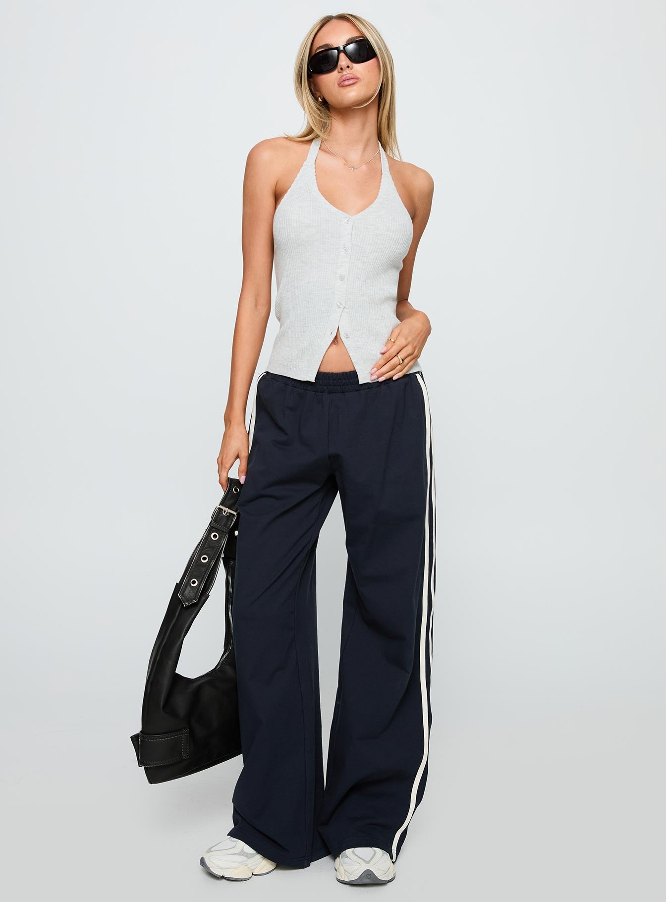 Suzu Knit Halter Top Grey - Image 2