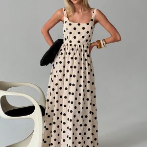 Cartmel Maxi Dress Cream / Polka Dot