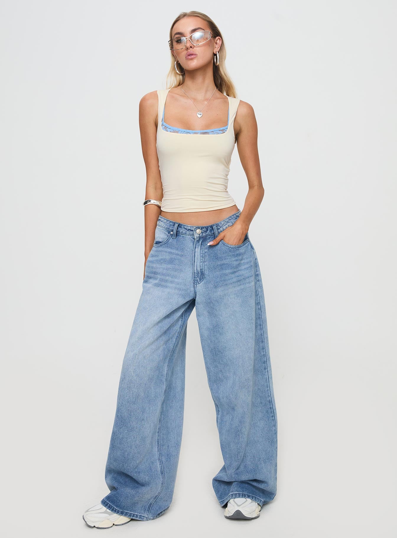 Back In Time Top Cream / Blue - Image 3