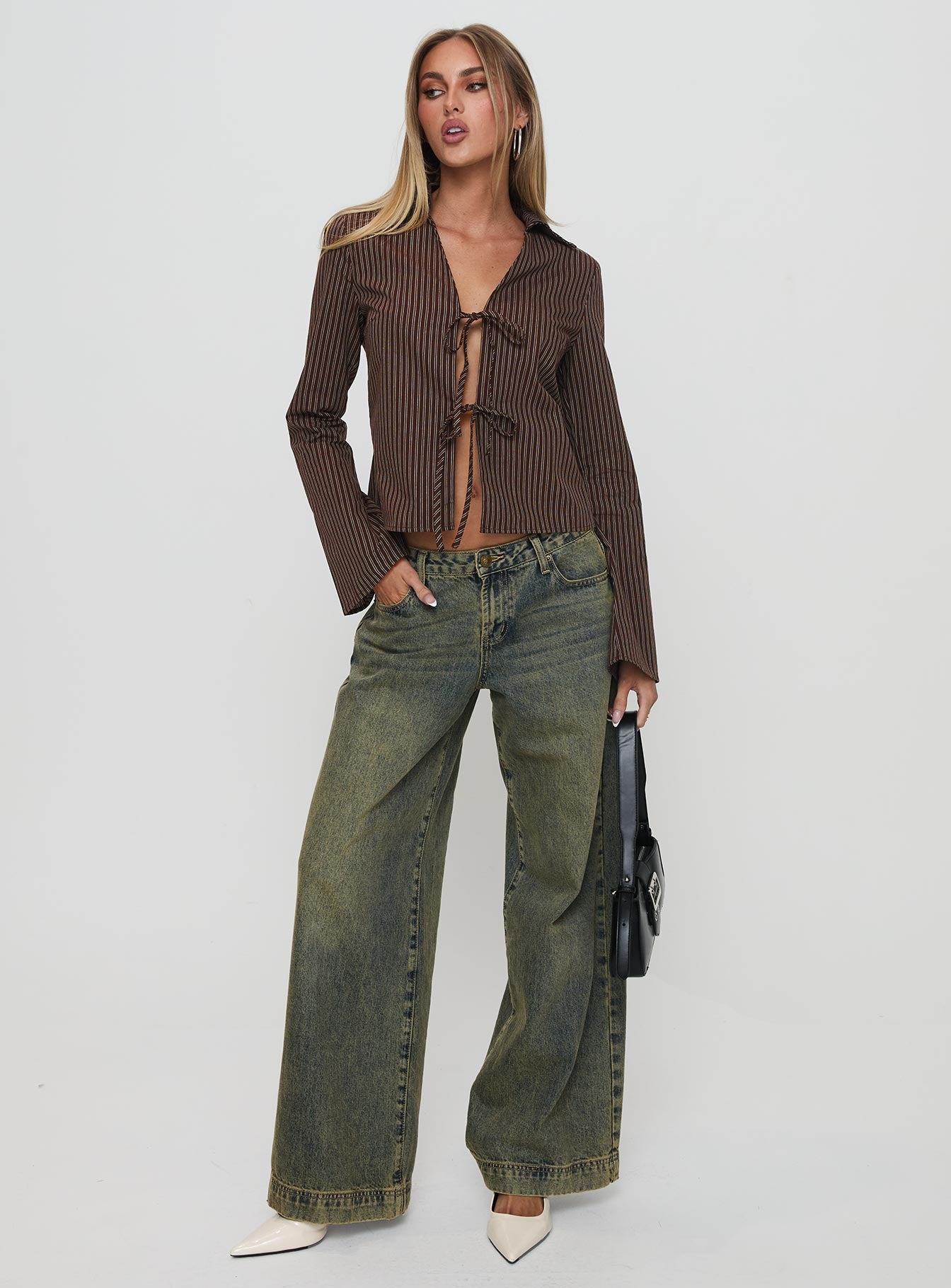 Rozetti Long Sleeve Top Brown Stripe - Image 3