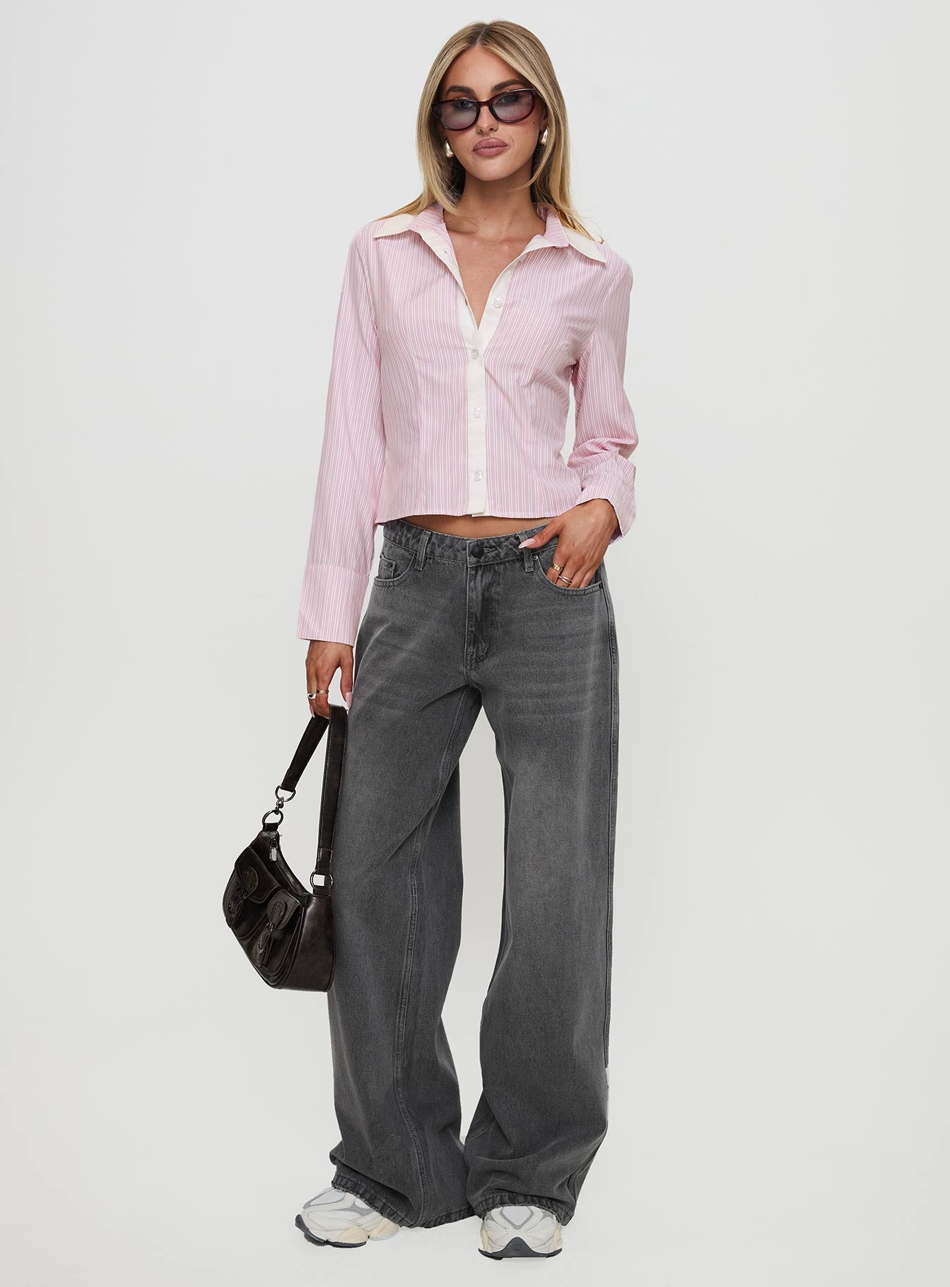 Ramos Low Rise Wide Leg Jeans Grey Wash - Image 3