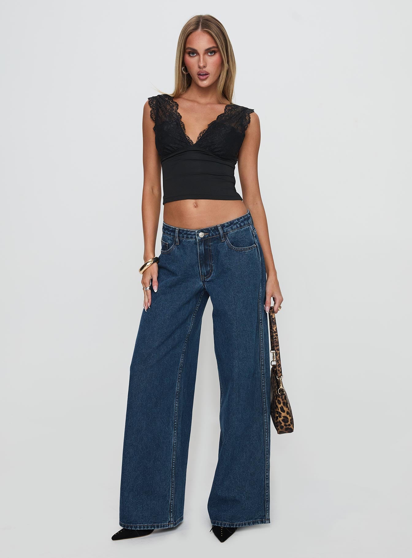 Ramos Low Rise Denim Jeans Dark Blue Wash - Image 3