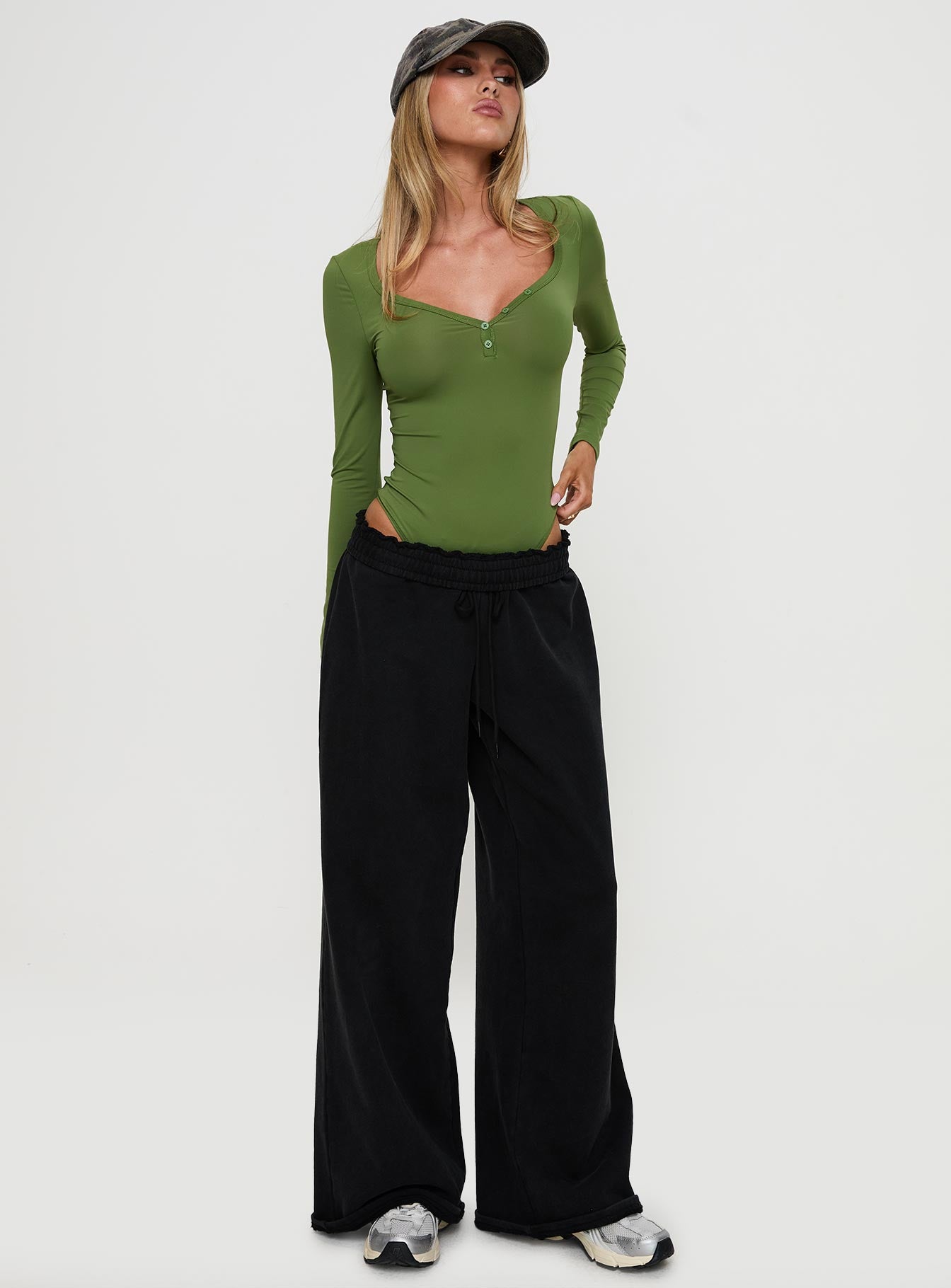 Delgado Long Sleeve Bodysuit Olive - Image 3