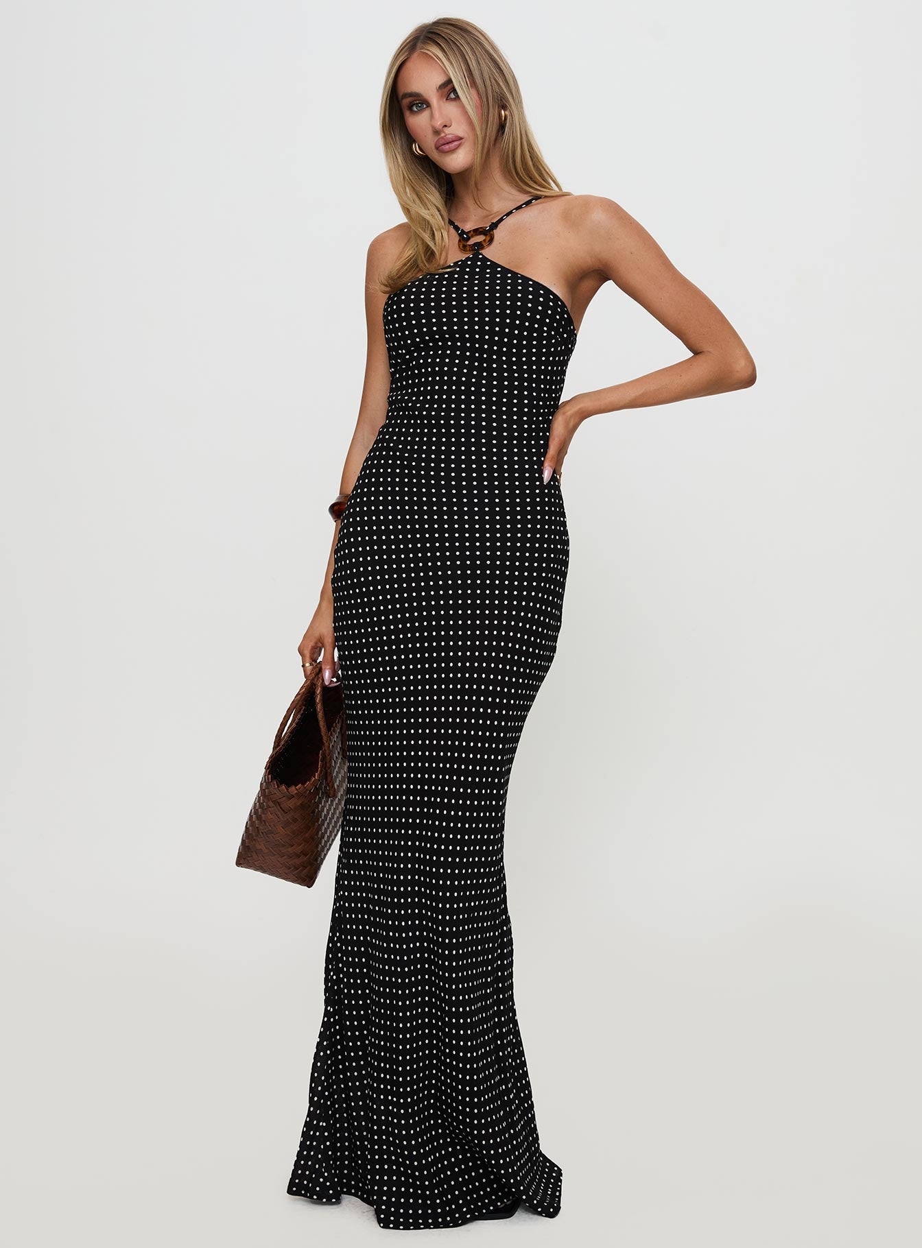 Evyn Halter Maxi Dress Polka Dot - Image 2