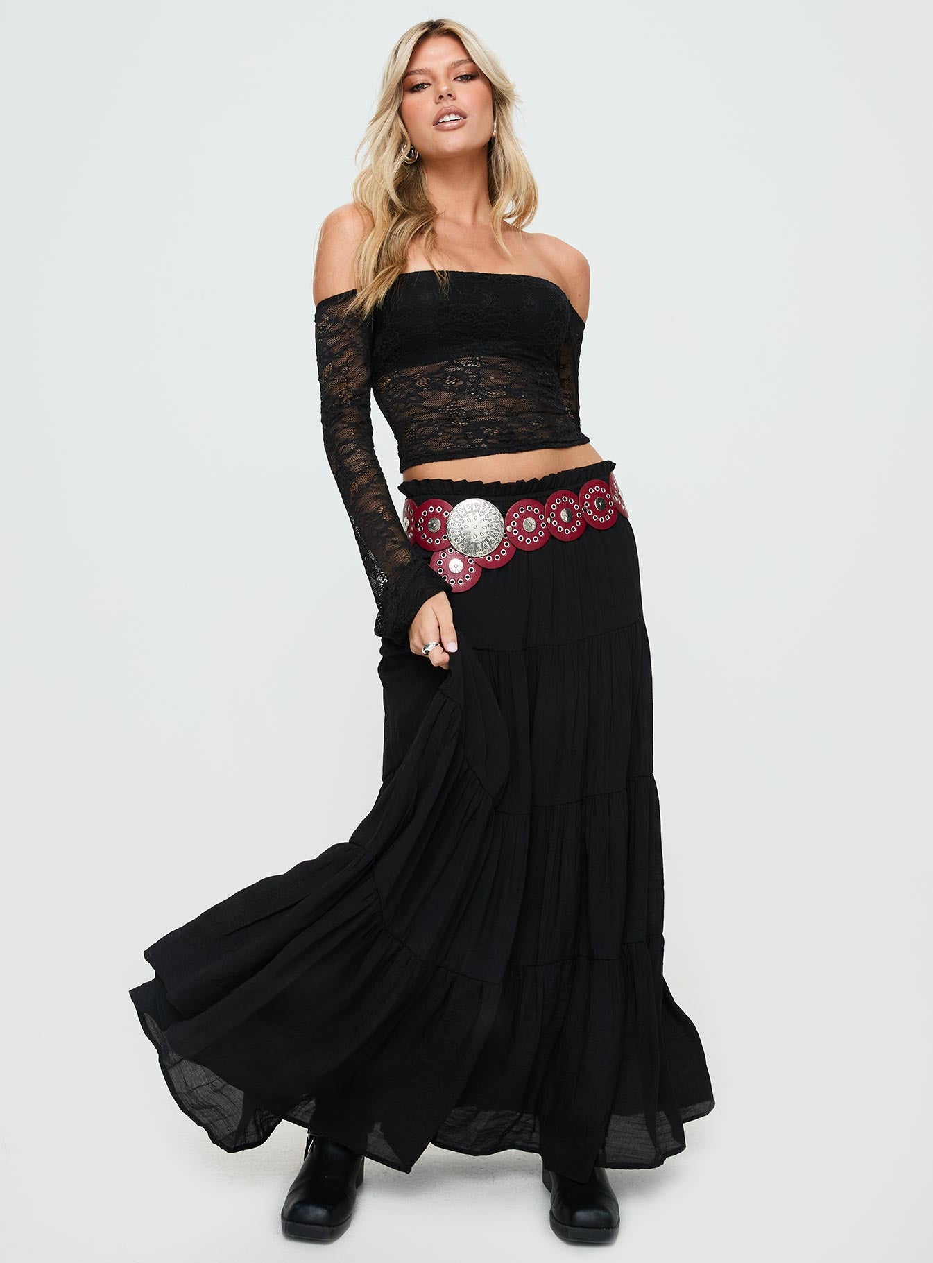 Mya Maxi Skirt Black - Image 3