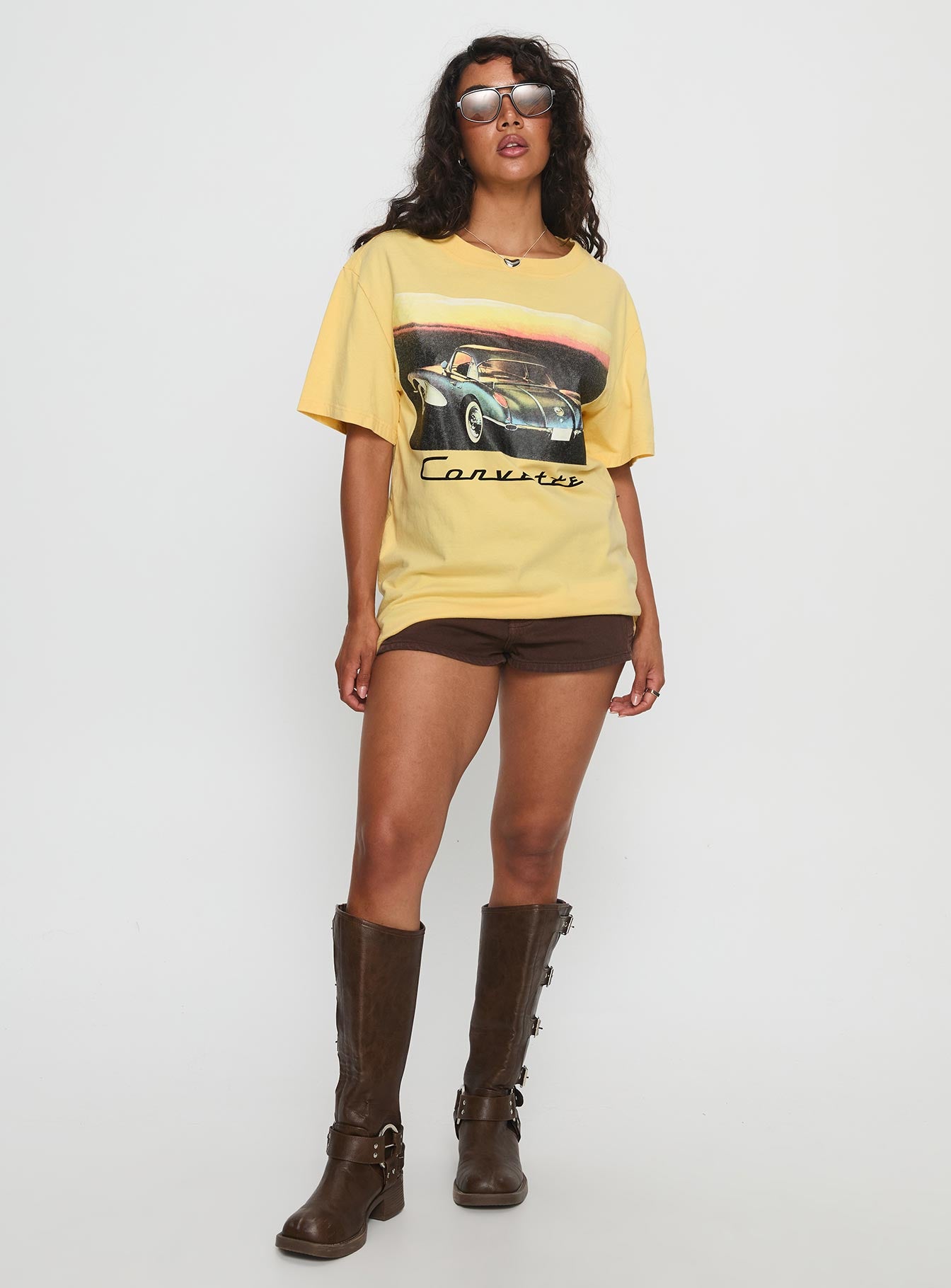 Corvette Legends Oversized Graphic Top Yellow - Image 2