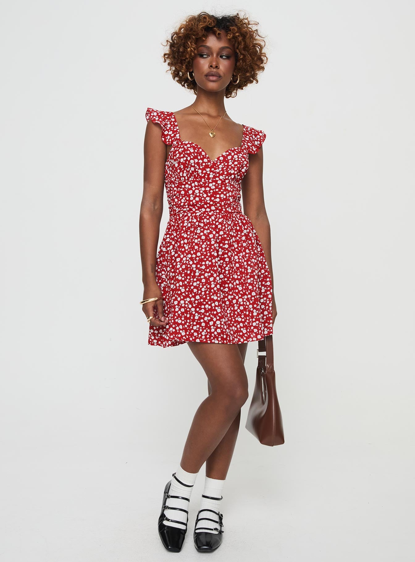 So Sweet Mini Dress Red / Floral - Image 3