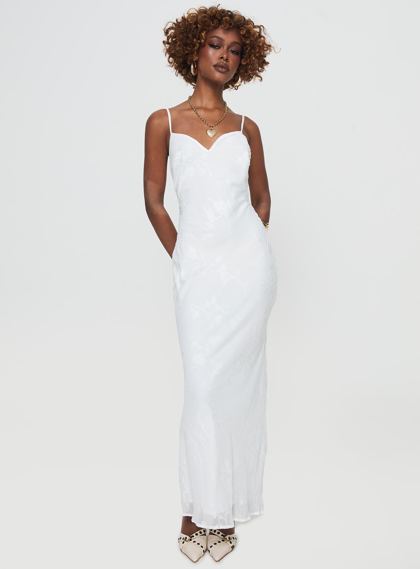 Naeema Maxi Dress White - Image 3