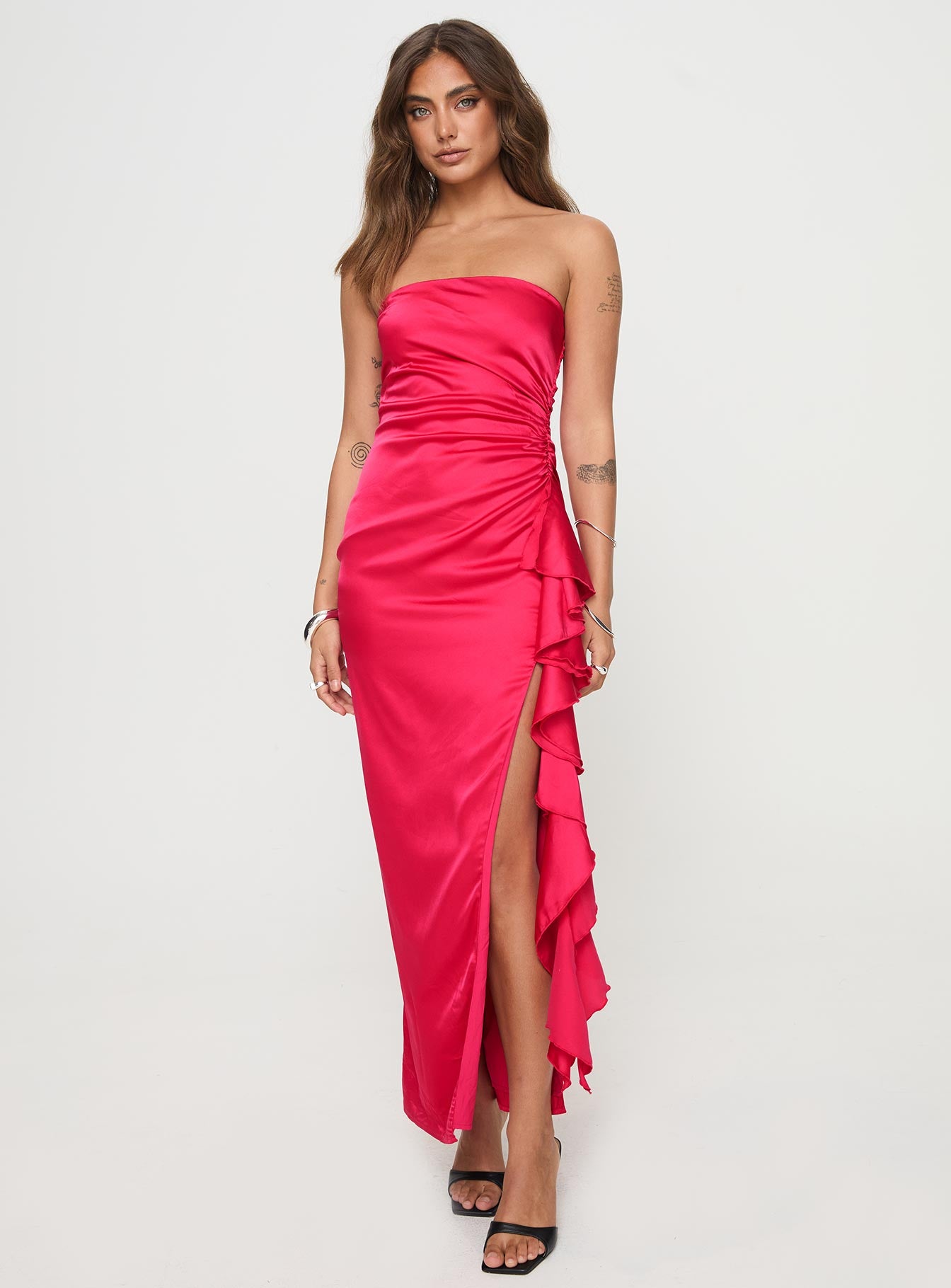 Callita Strapless Maxi Dress Red - Image 2
