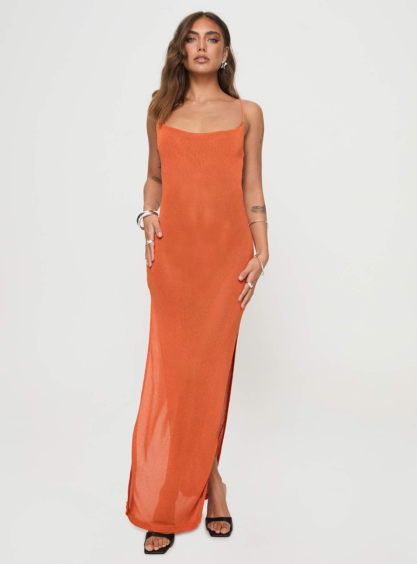 Cote Maxi Dress Orange - Image 3