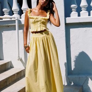 Valerio Maxi Skirt Yellow