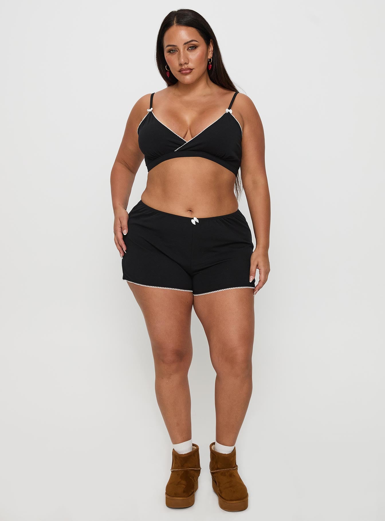 Slumber Jersey Sleep Bralette Black Curve - Image 3
