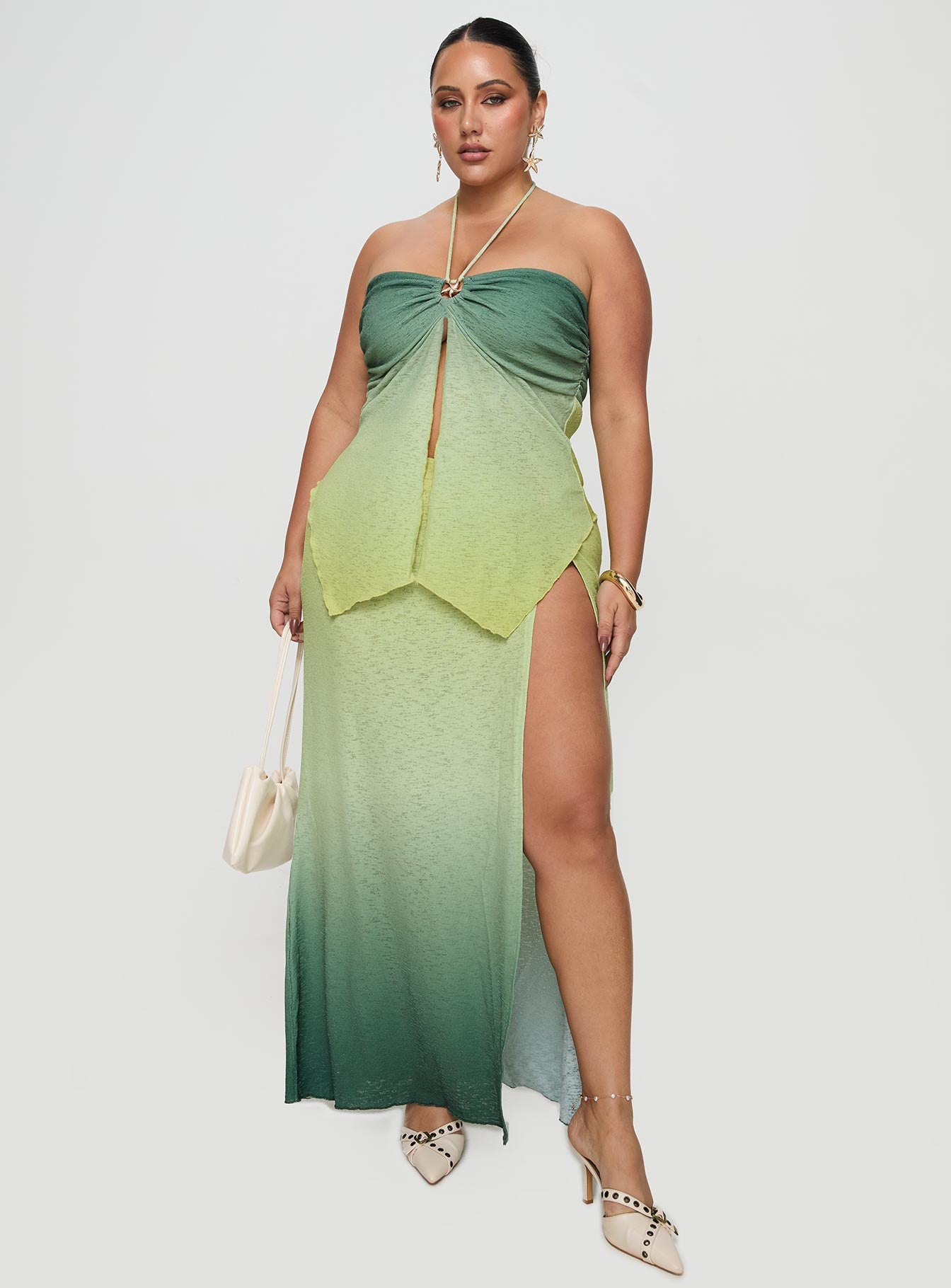 Star Girl Maxi Skirt Green Ombre Curve - Image 3