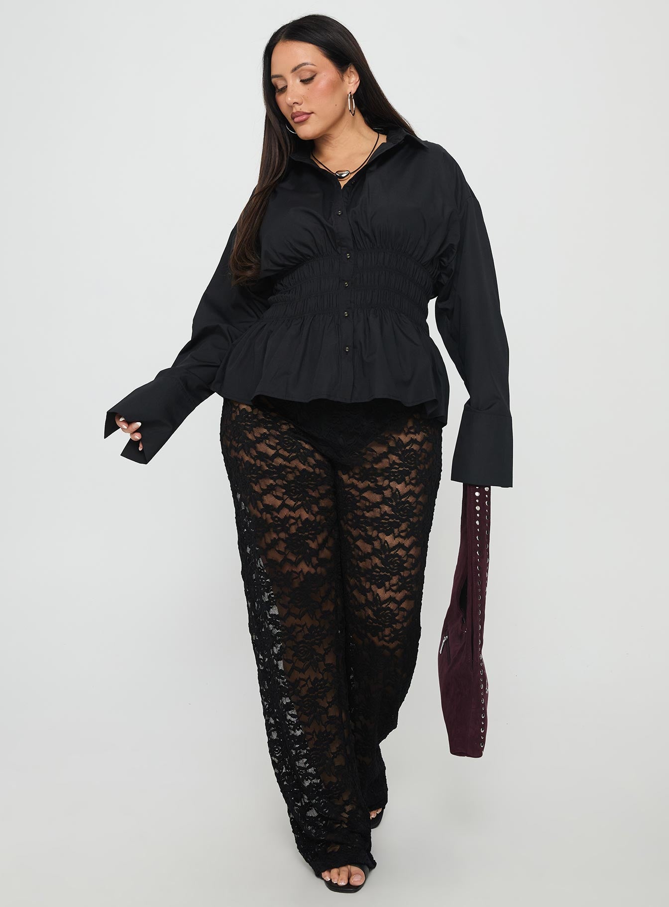 Peru Lace Pants Black Curve - Image 3