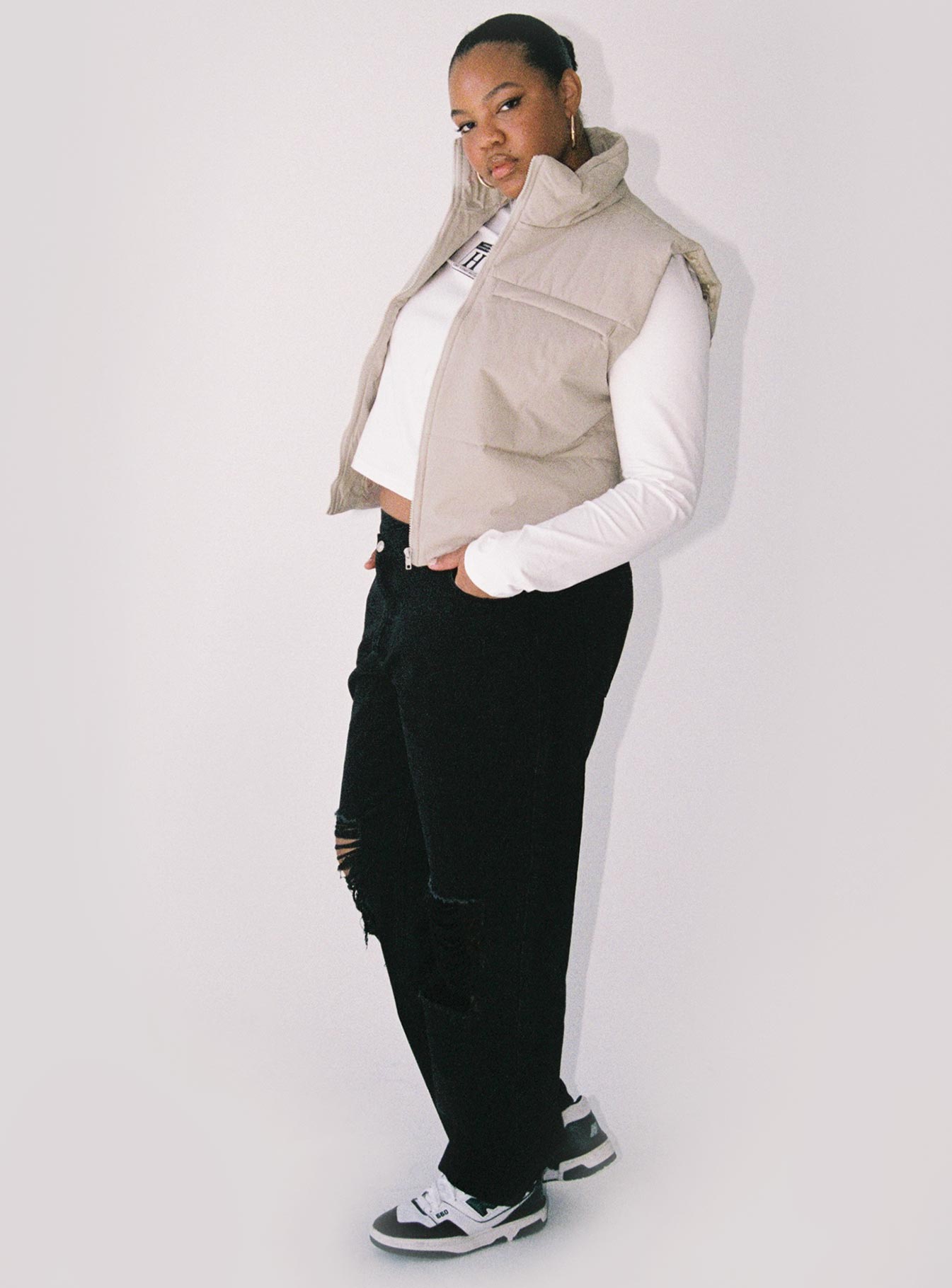 Kirby Puffer Vest Cream Curve - Image 2