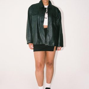 Callie Faux Leather Jacket Black Curve