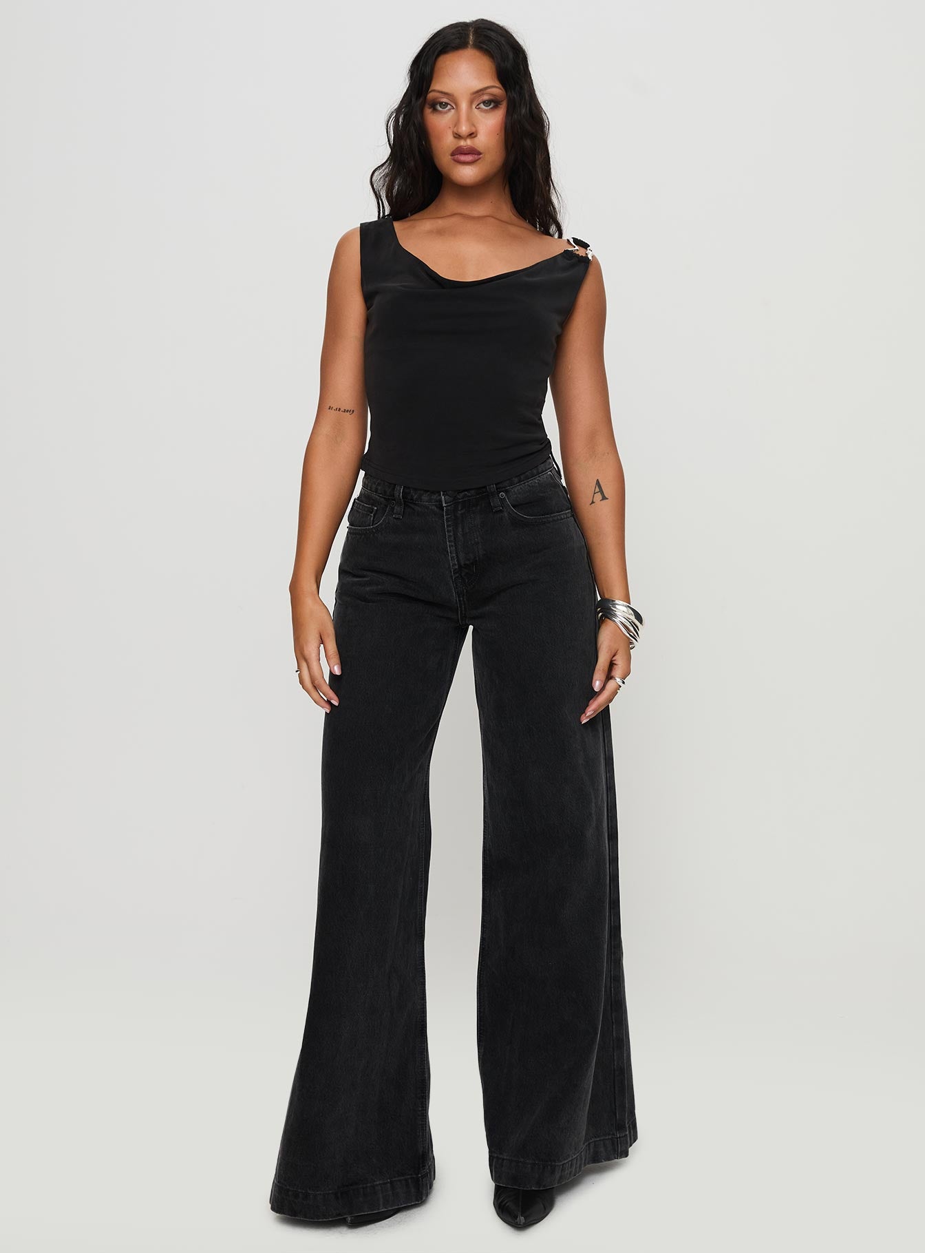 Toby Low Rise Baggy Jeans Charcoal - Image 3