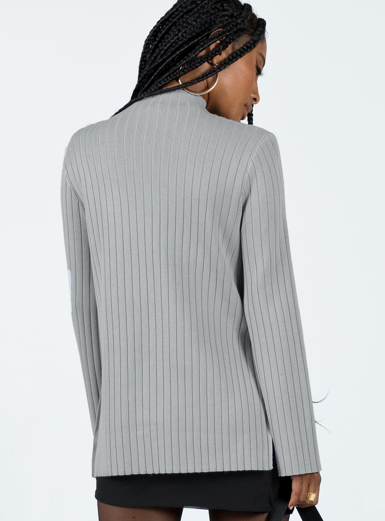 Allen Ribbed Sweater Grey - Image 4